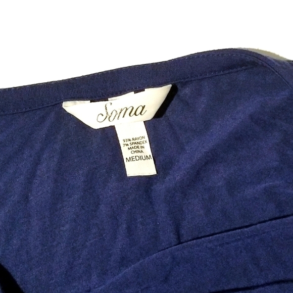 SOMA Soft Jersey Open Cardigan Kimono Ruffled Hem Royal Blue - Picture 7 of 7